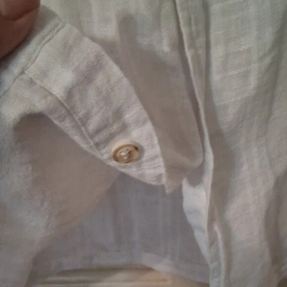 Tasso Elba Island Mens XXL SS Btn up Cotton/Linen White Shirt - Picture 5 of 8